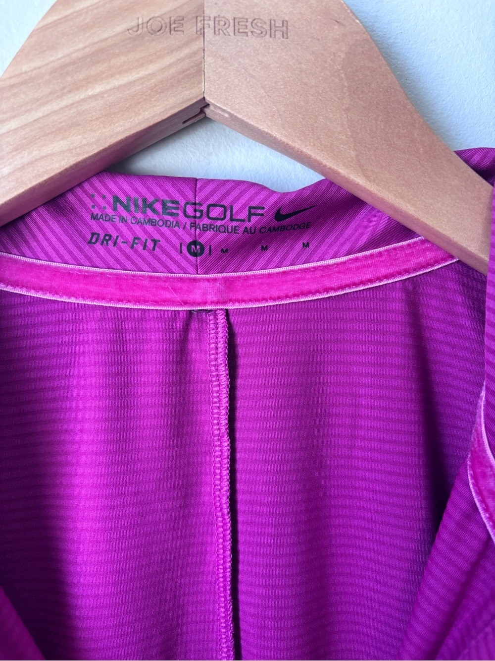 Nike Golf Dri-FIT Sleeveless Striped Polo Shirt | Magenta Purple | Size Medium - Picture 4 of 5